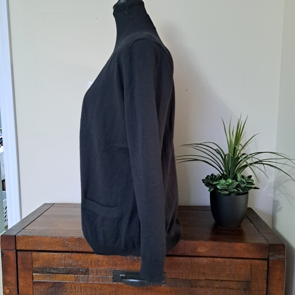 Northern Reflections Black Cardigan Women's Medium Cotton Sweater - Picture 5 of 11